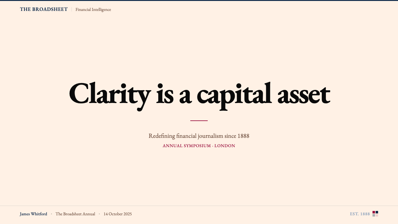 Financial Times (Pink Paper) design style applied to a Slide · cover