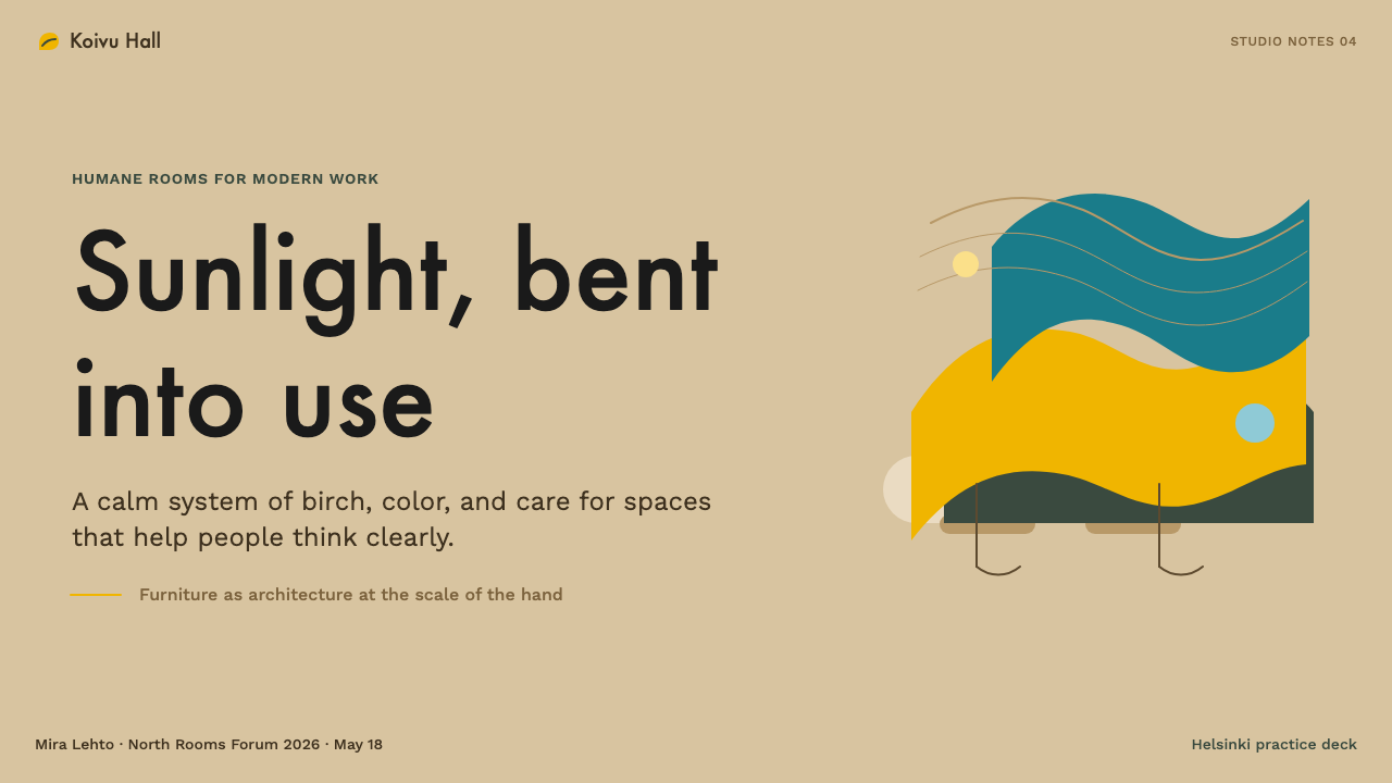 Aalto Finnish Modern design style applied to a Slide · cover