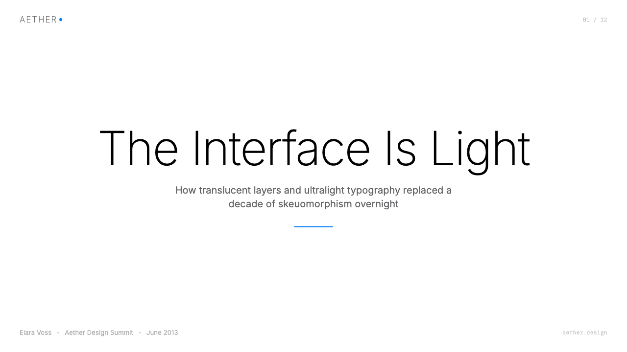 iOS 7 Flat design style applied to a Slide · cover