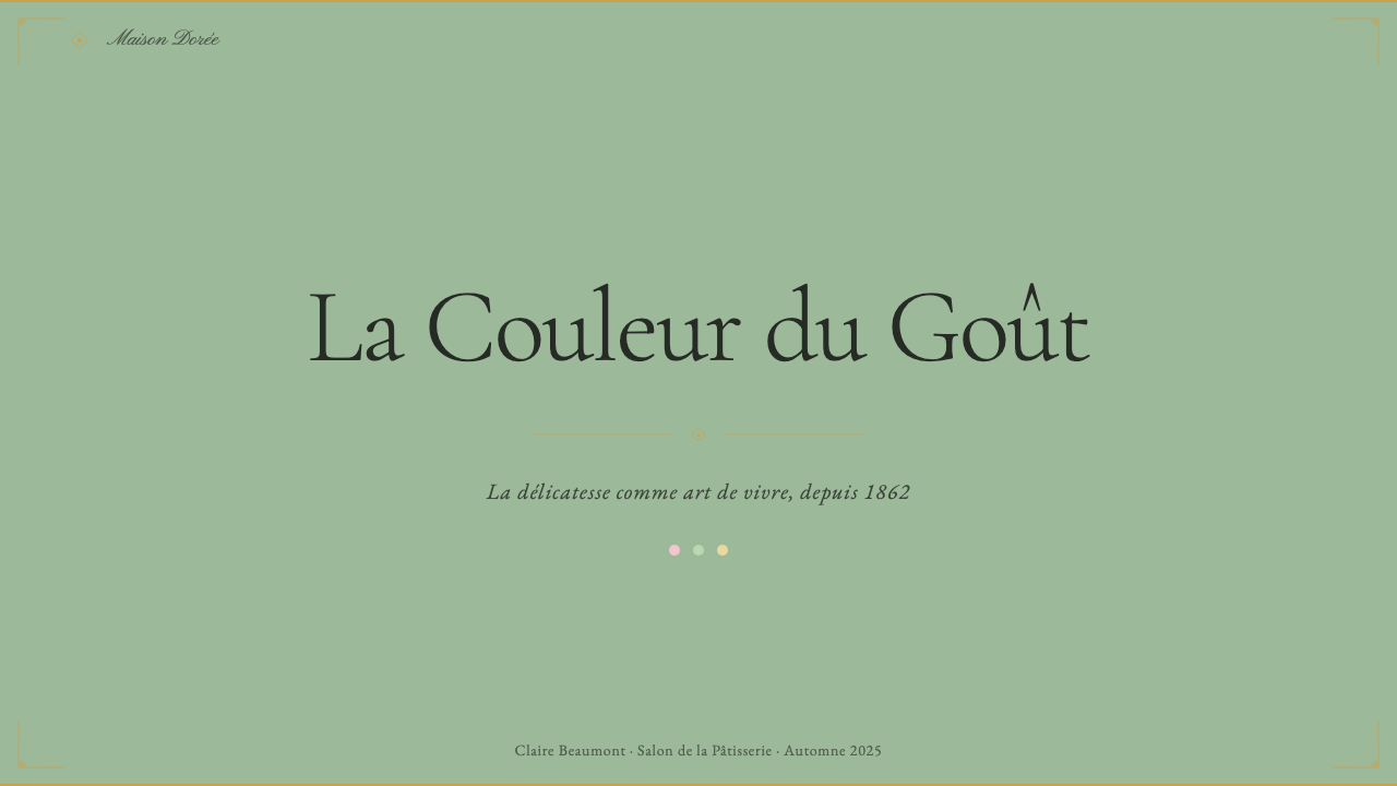 French Pâtisserie design style applied to a Slide · cover