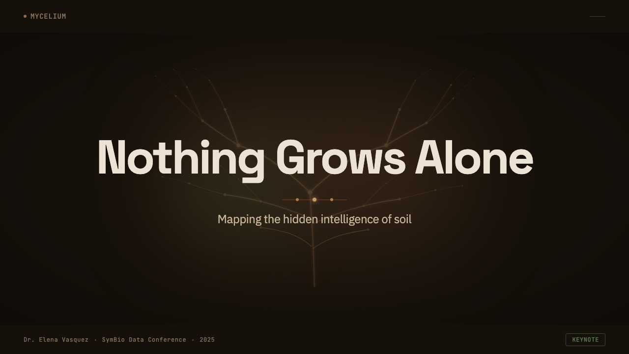 Mycelium Network design style applied to a Slide · cover