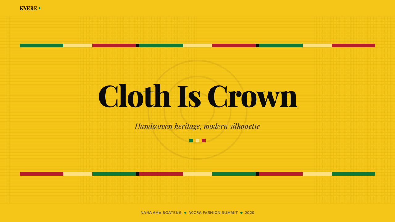 Ghana Kente Fashion 2020 design style applied to a Slide · cover