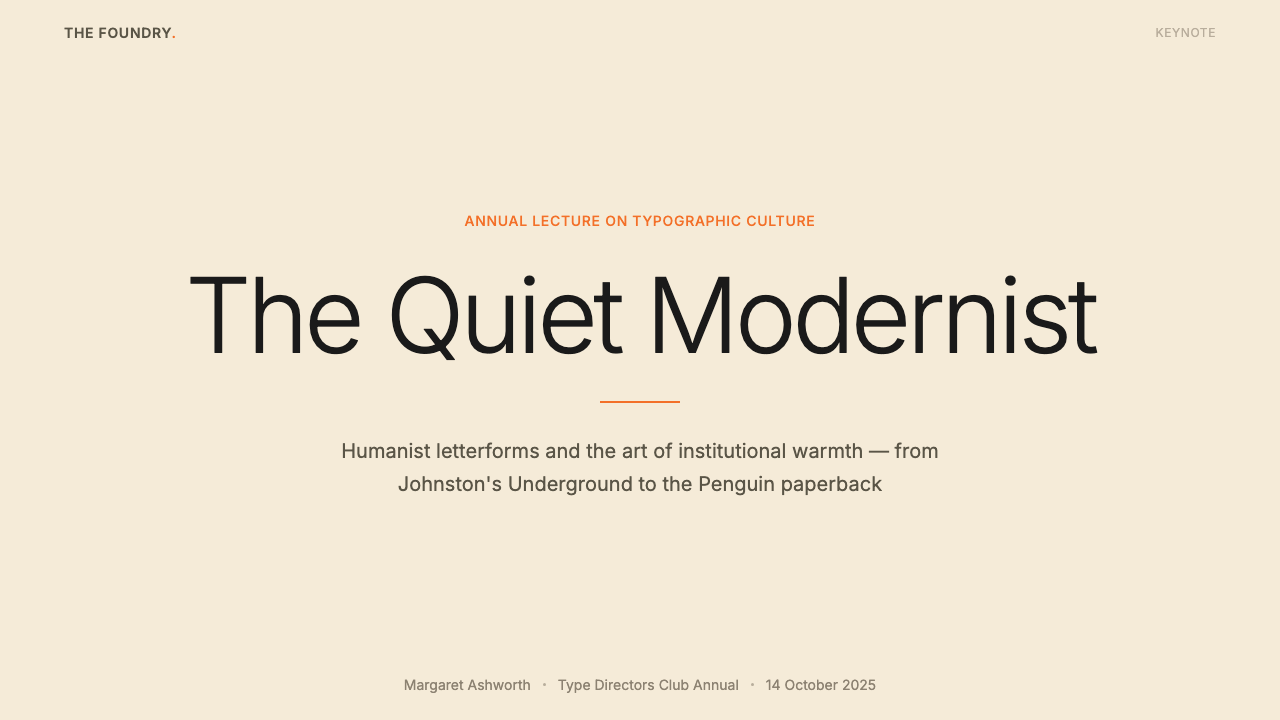 Gill Sans (BBC, 1928) design style applied to a Slide · cover