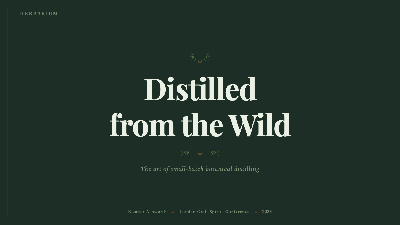 Gin Botanical design style applied to a Slide · cover