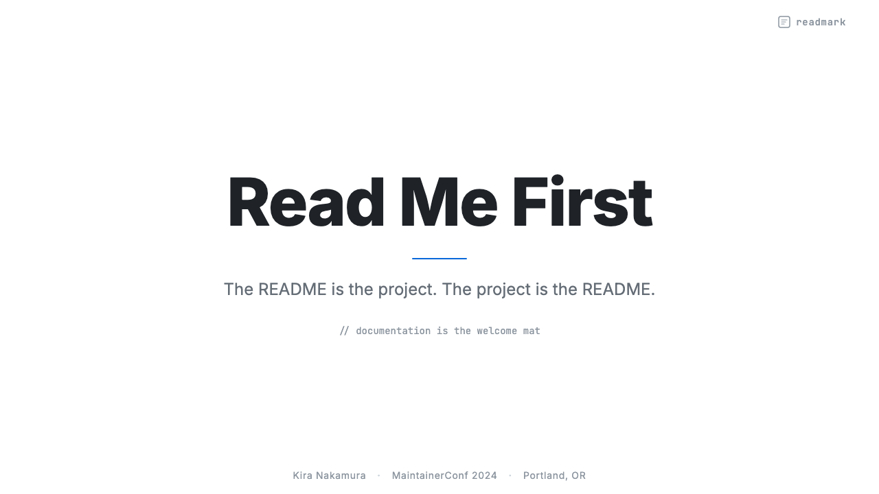 GitHub README Markdown (2014) design style applied to a Slide · cover