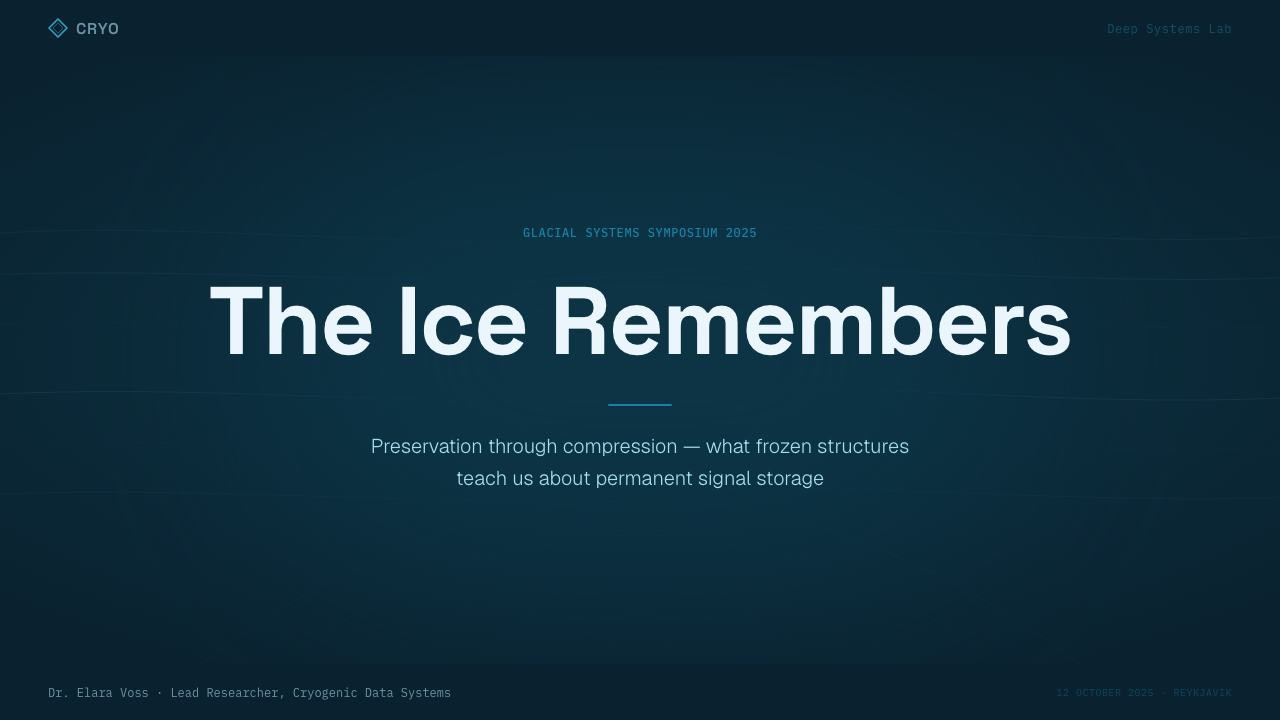 Glacier Ice Cave design style applied to a Slide · cover