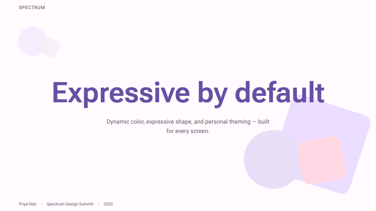 Google Material 3 Expressive design style applied to a Slide · cover