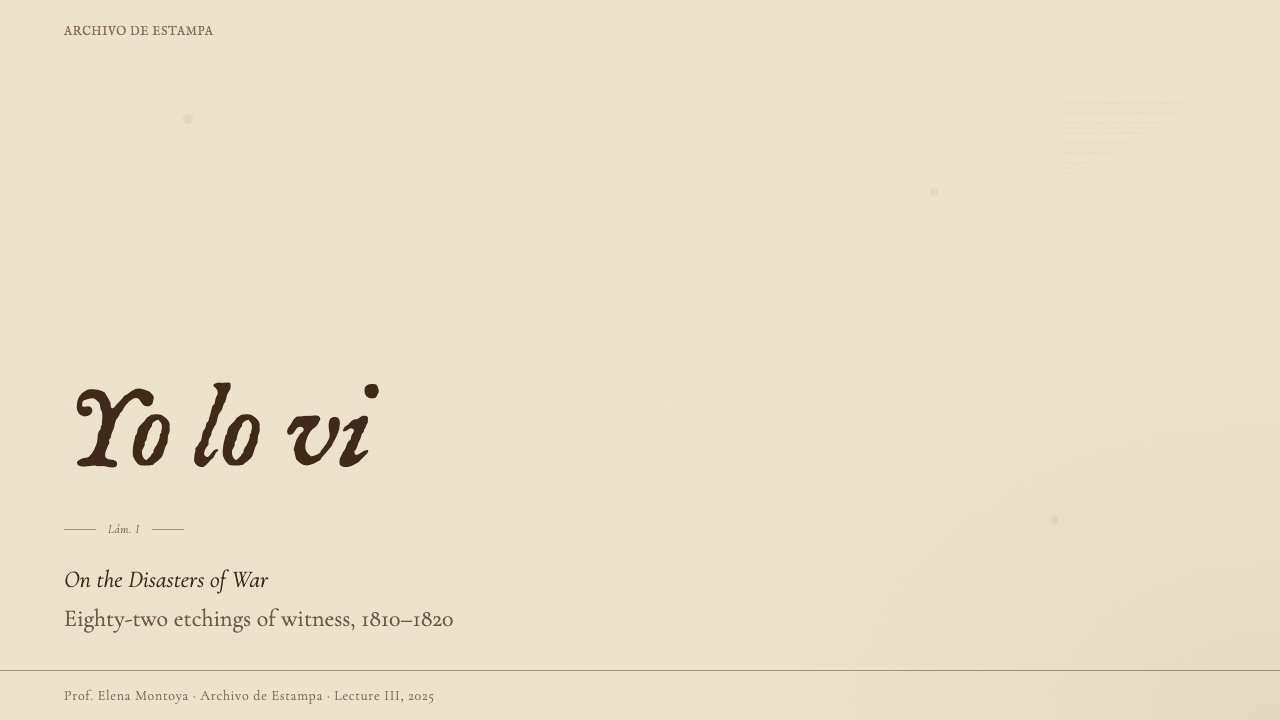 Goya — Disasters of War design style applied to a Slide · cover