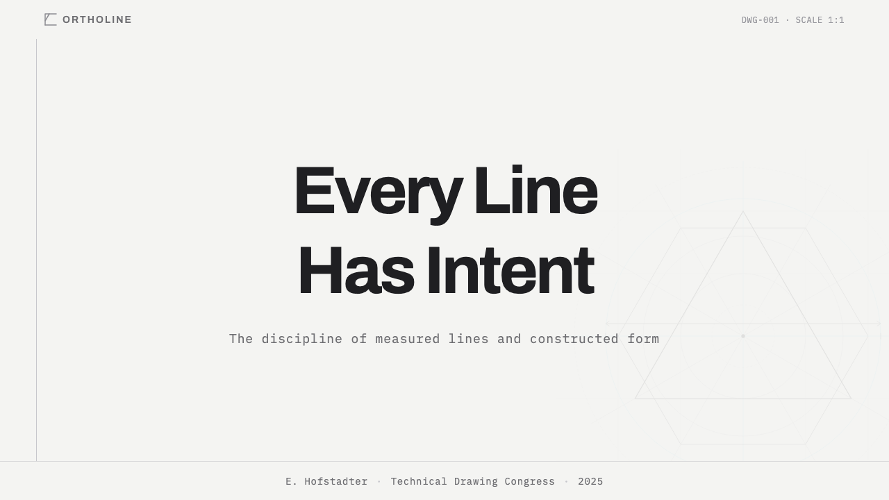 Graphite Technical Drawing design style applied to a Slide · cover