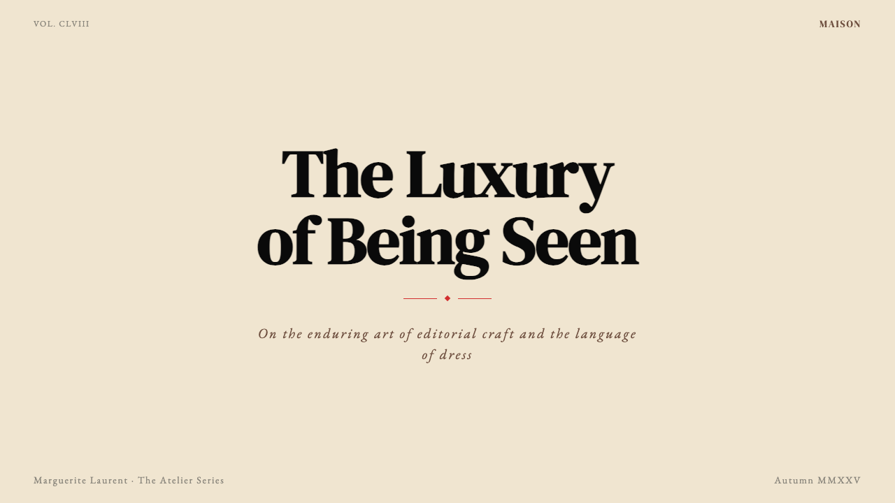 Harper's Bazaar design style applied to a Slide · cover