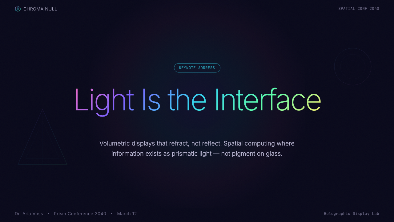 Holographic UI 2040 design style applied to a Slide · cover