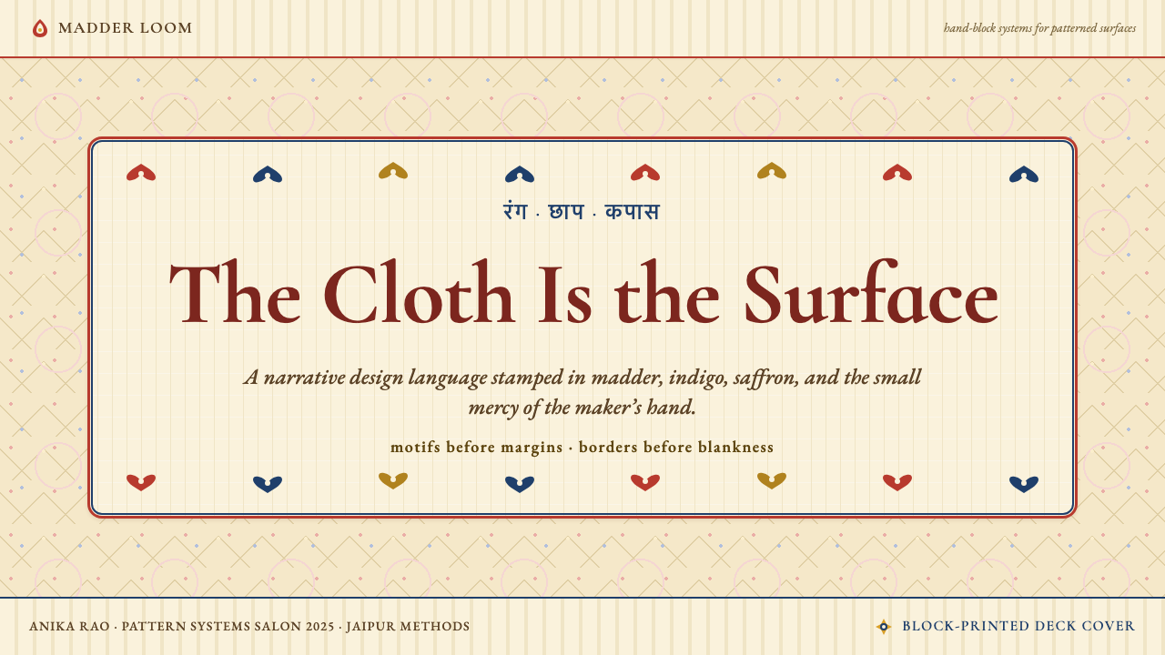 Indian Block Print design style applied to a Slide · cover