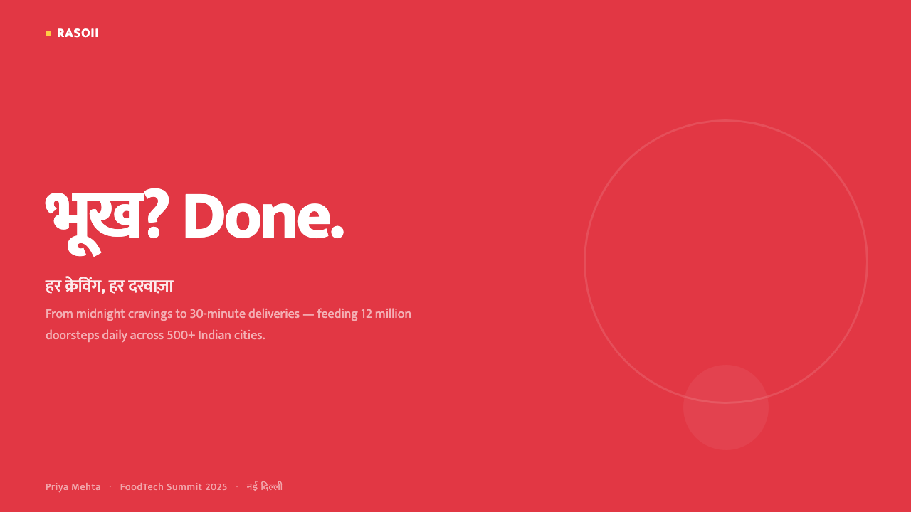 Zomato India Delivery design style applied to a Slide · cover