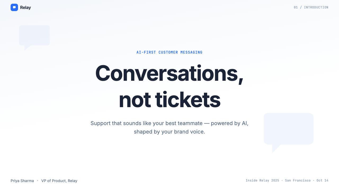 Intercom Modern design style applied to a Slide · cover