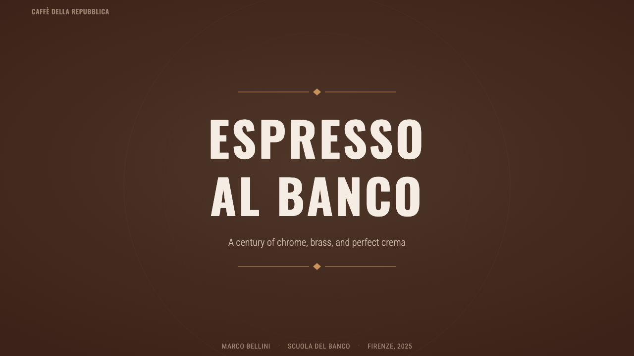 Italian Espresso Bar design style applied to a Slide · cover