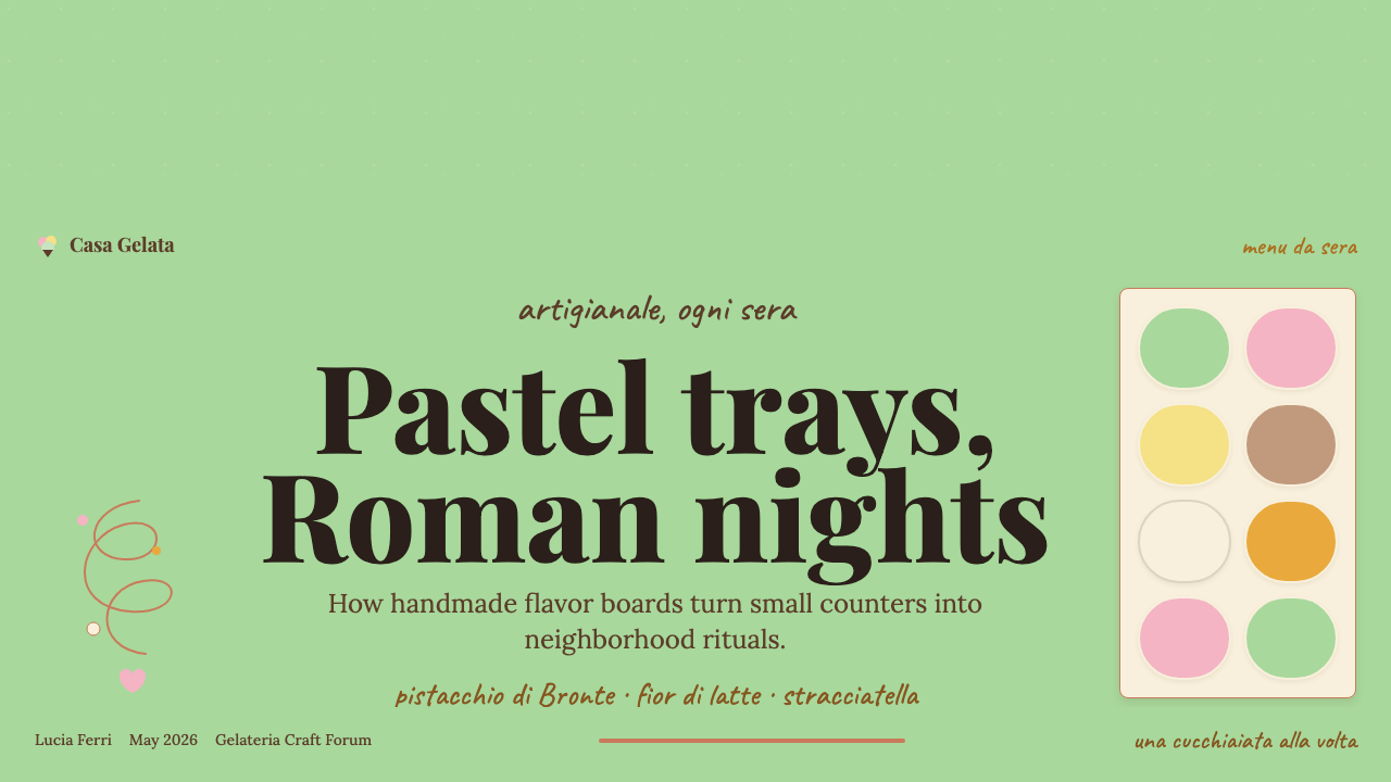 Italian Gelato Shop design style applied to a Slide · cover