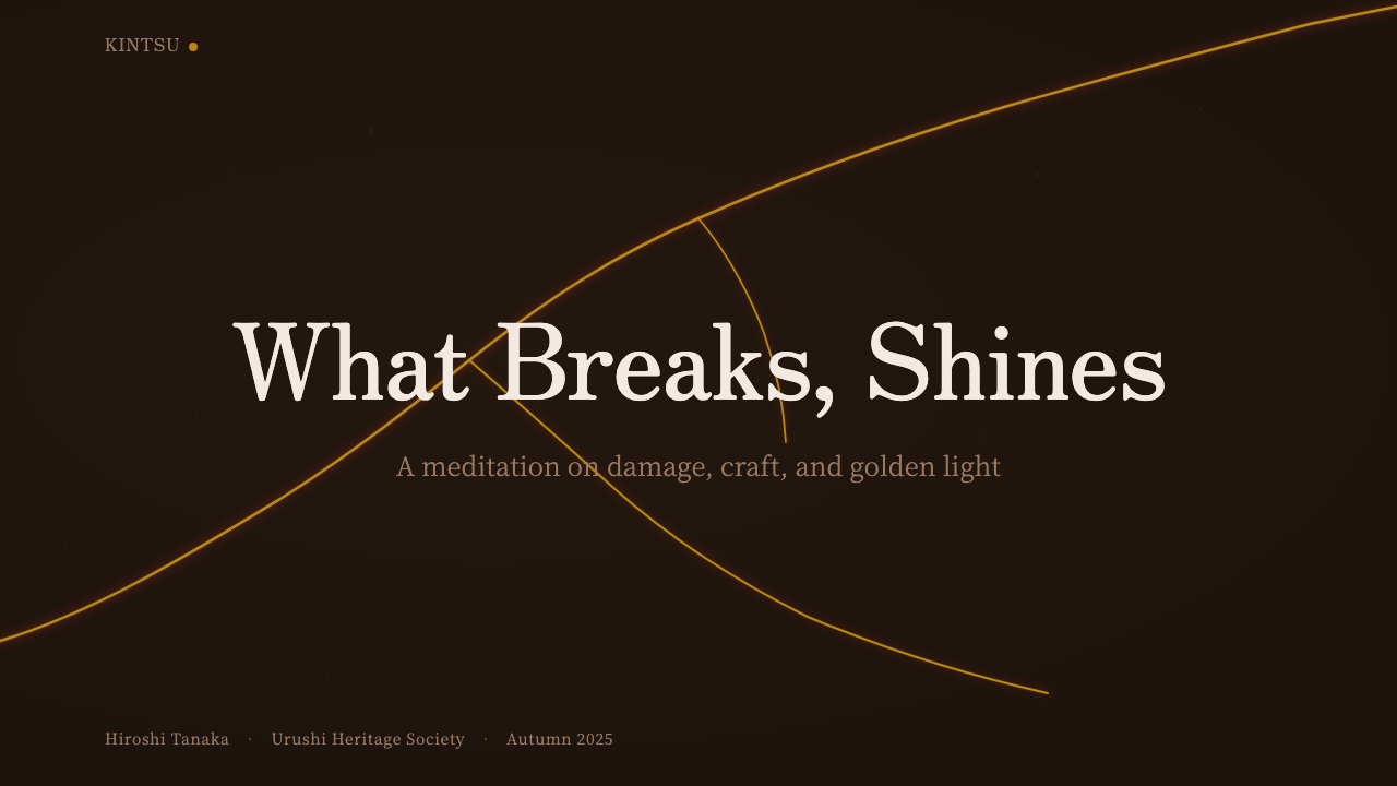 Kintsugi & Urushi Lacquer design style applied to a Slide · cover