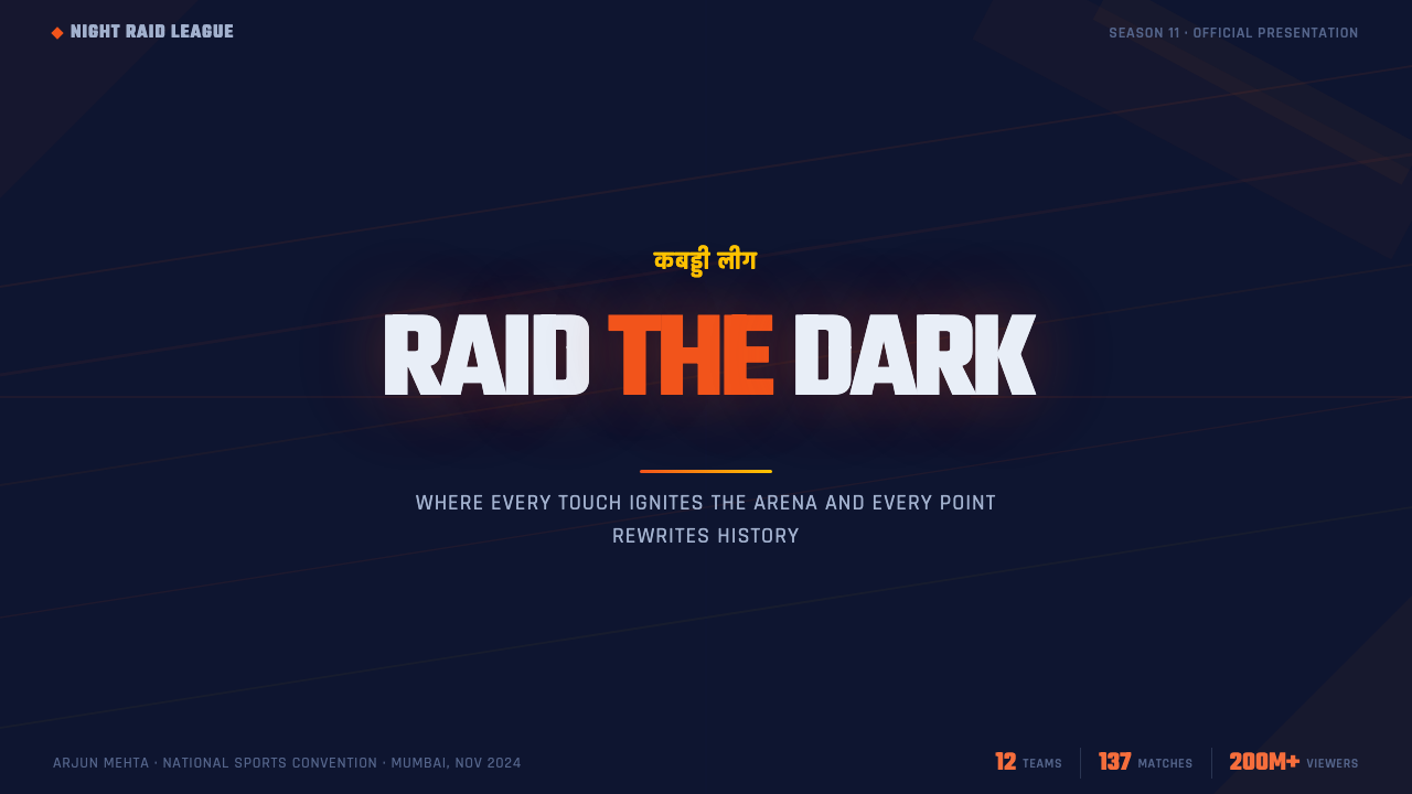 Pro Kabaddi League design style applied to a Slide · cover