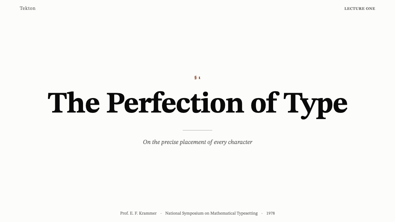 TeX Academic Paper design style applied to a Slide · cover