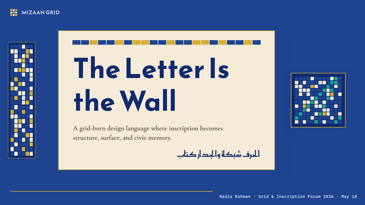 Kufic Square Arabic design style applied to a Slide · cover