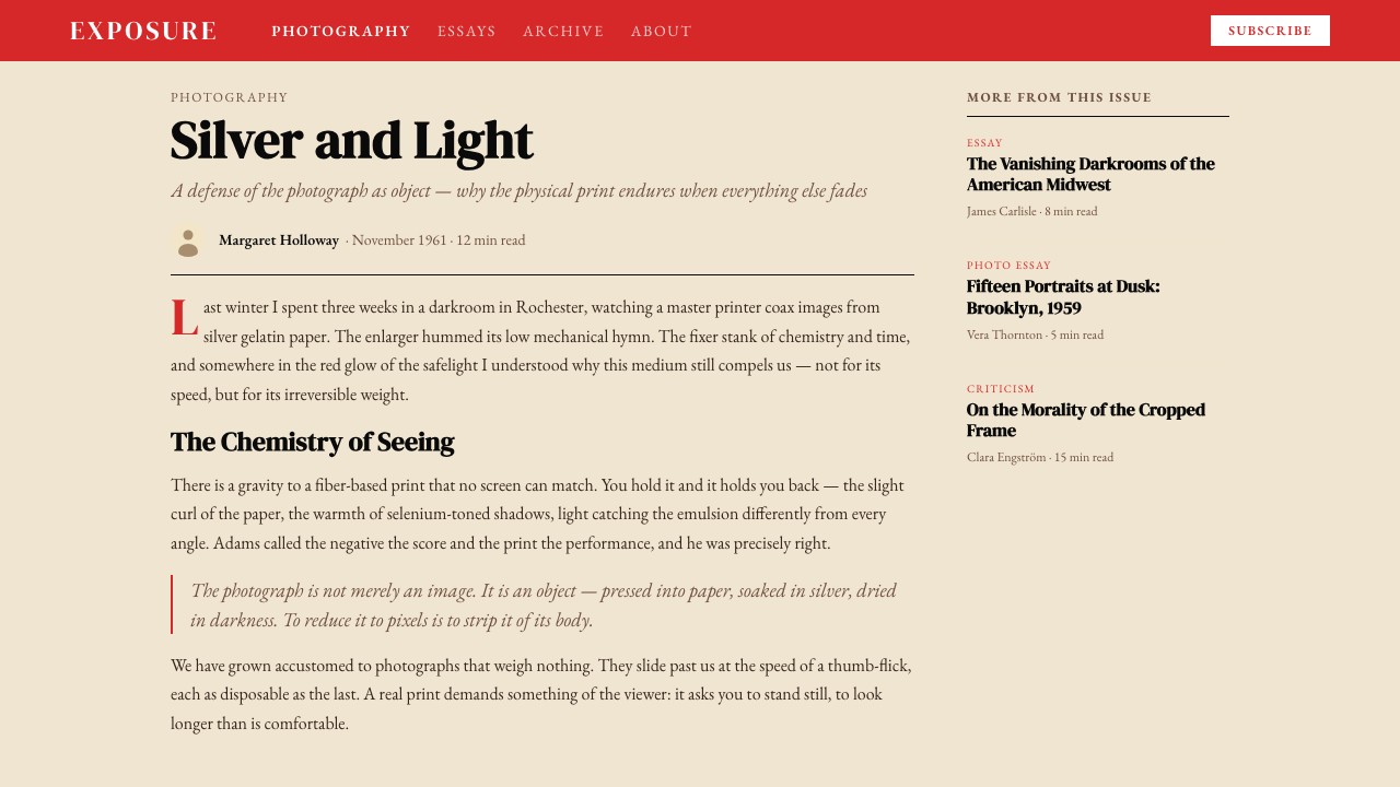 LIFE Magazine (Red-Banner) design style applied to a Article page