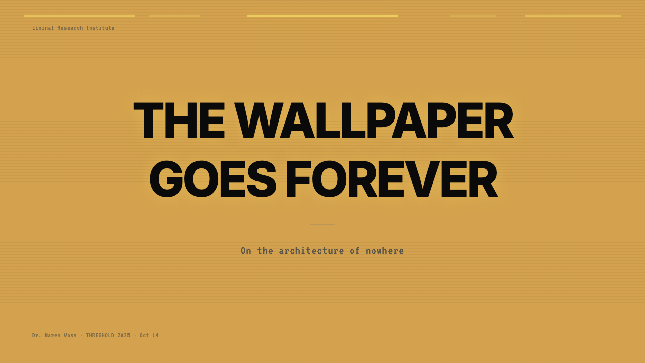 Liminal Space Backrooms design style applied to a Slide · cover