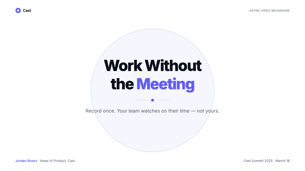 Loom Async-Video Purple design style applied to a Slide · cover
