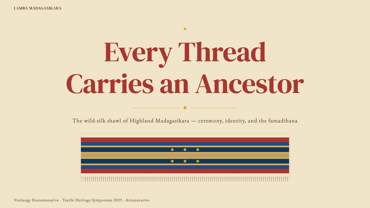 Madagascan Lamba Silk design style applied to a Slide · cover
