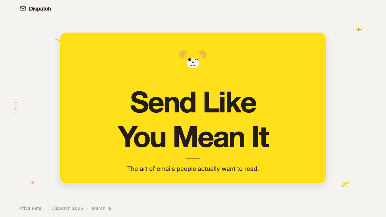 Mailchimp Freddie-Yellow design style applied to a Slide · cover