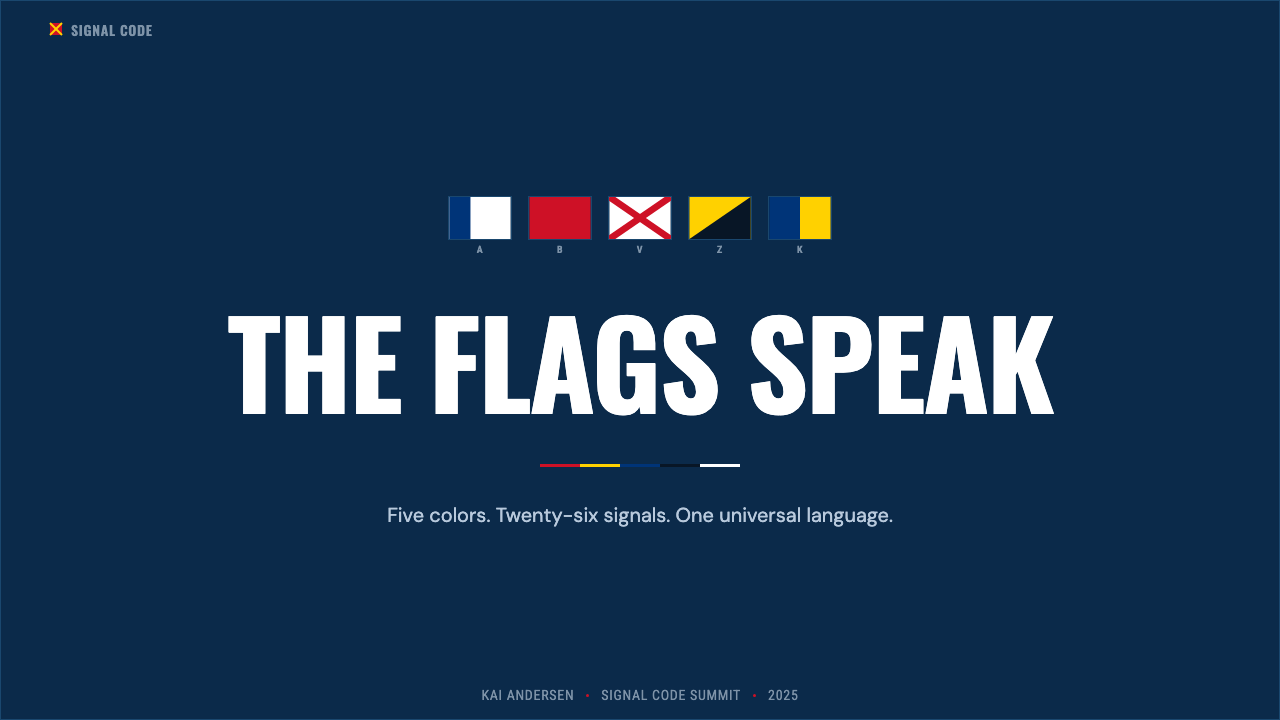 Maritime Signal Flags design style applied to a Slide · cover