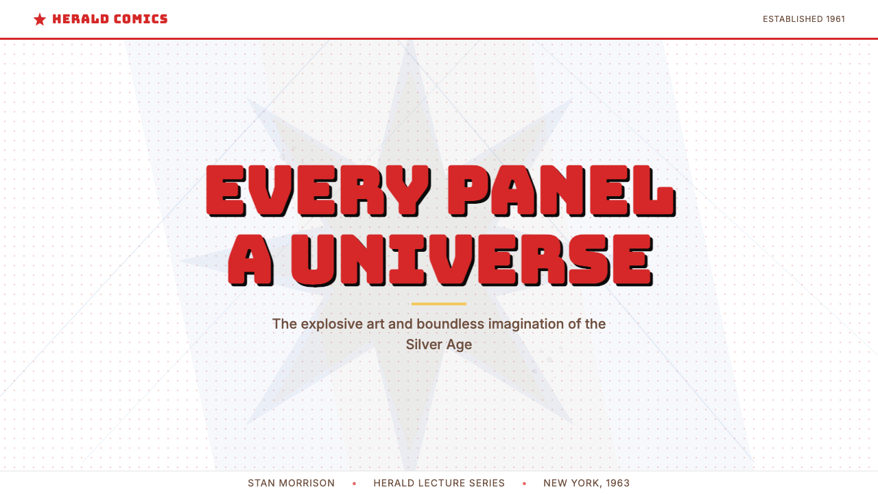 Marvel Comics (Kirby Era) design style applied to a Slide · cover