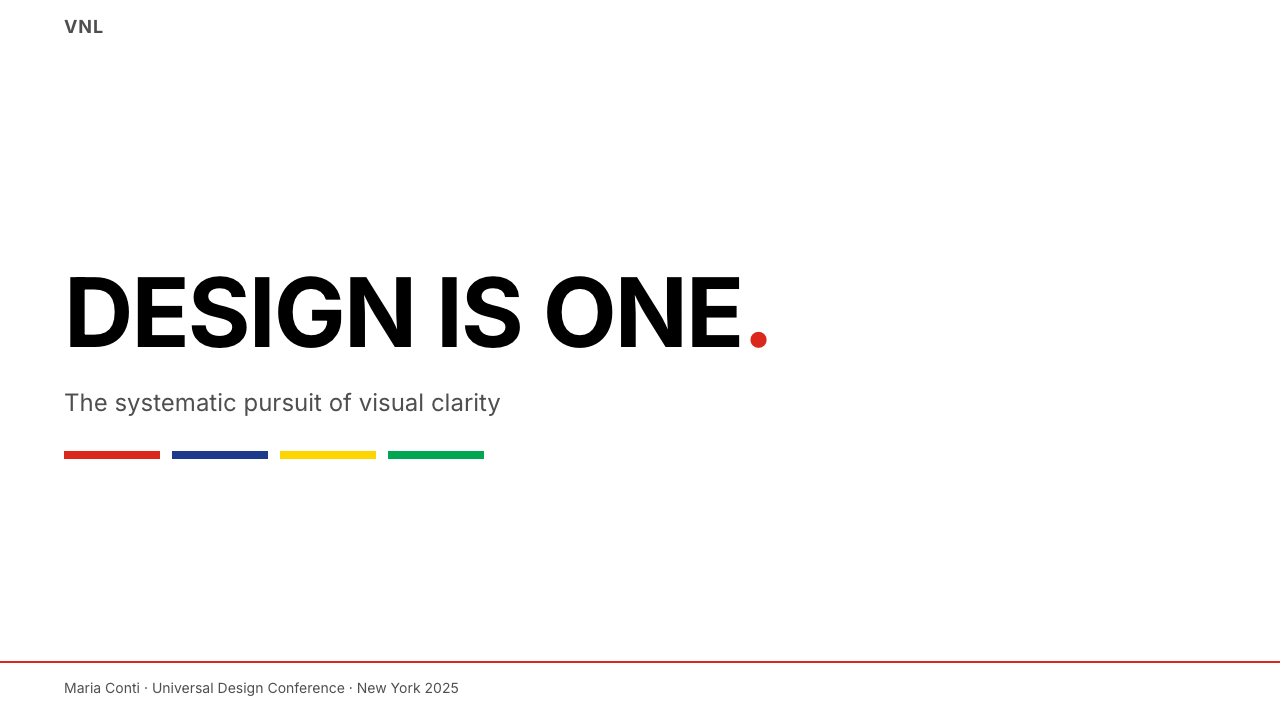Massimo Vignelli NYC design style applied to a Slide · cover