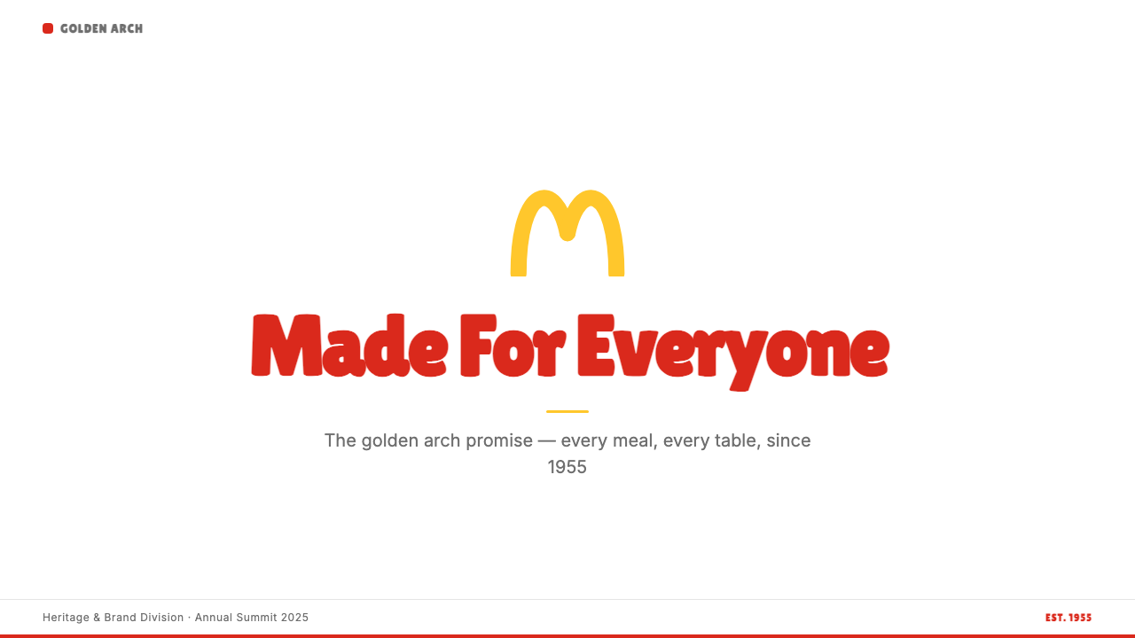 McDonald's Golden Arches design style applied to a Slide · cover