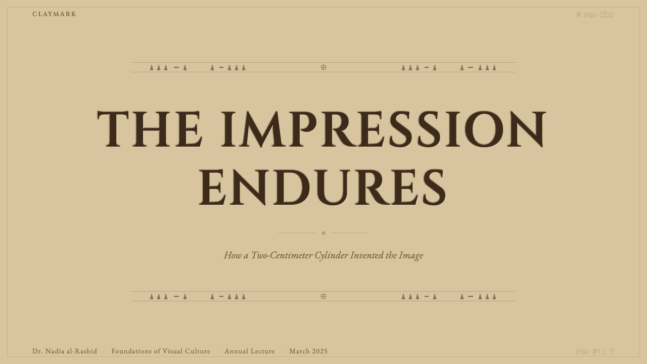 Sumerian Cylinder Seal design style applied to a Slide · cover