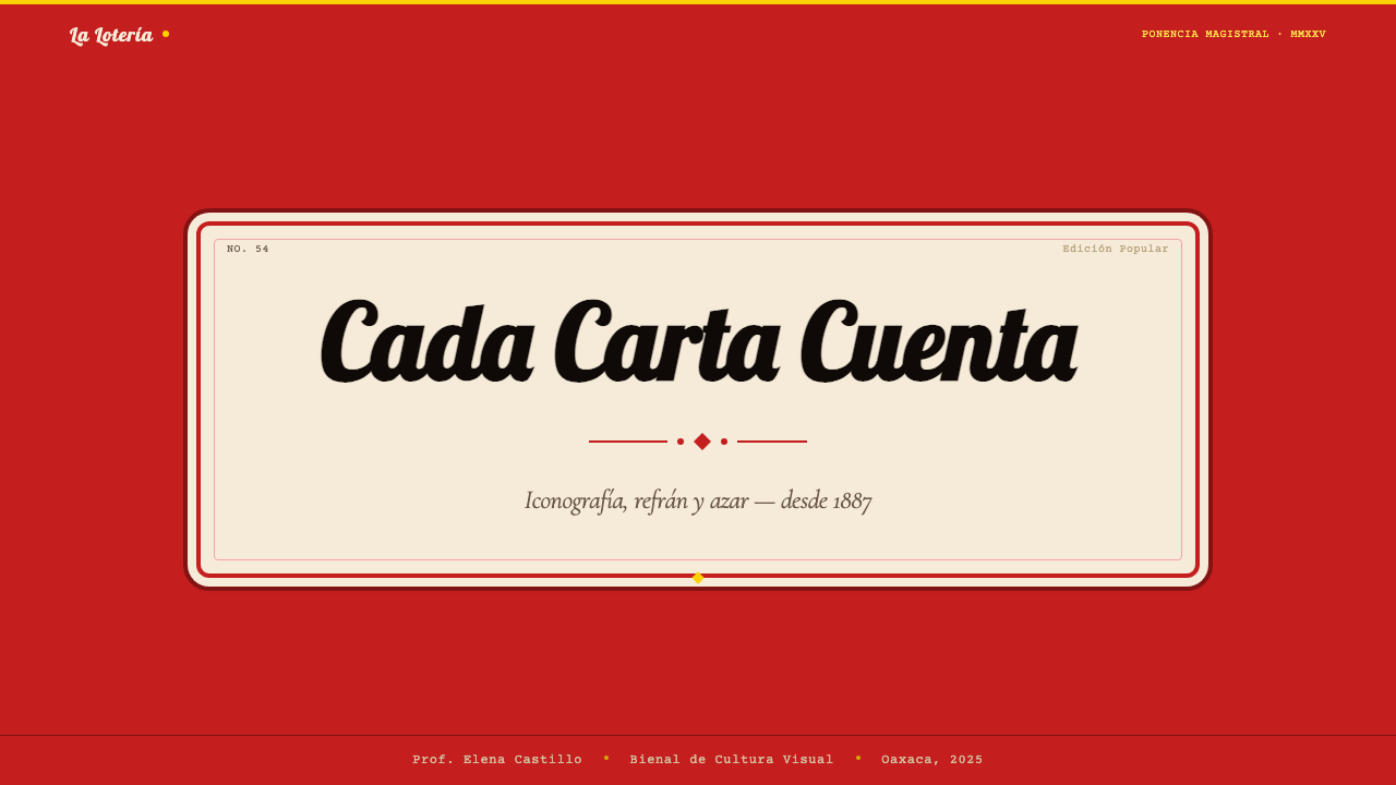 Mexican Lotería Folk Card design style applied to a Slide · cover