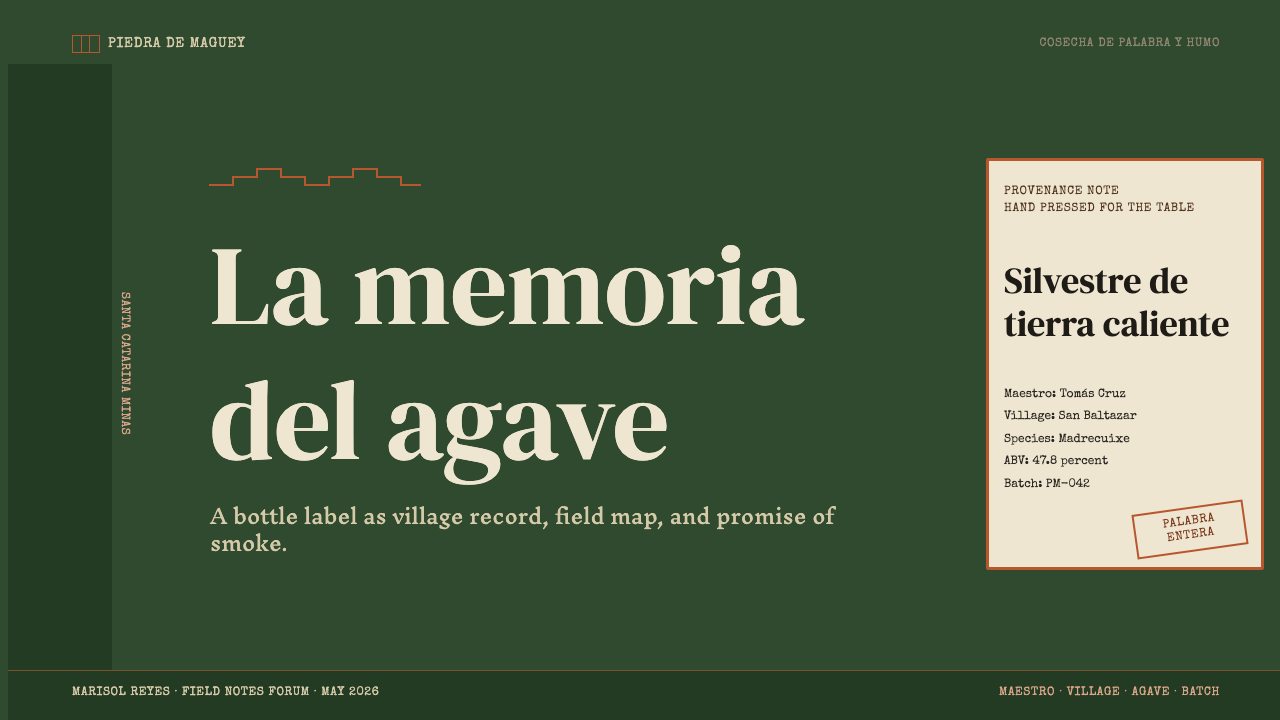 Mexican Mezcal Craft 设计风格用在幻灯片 · 封面上