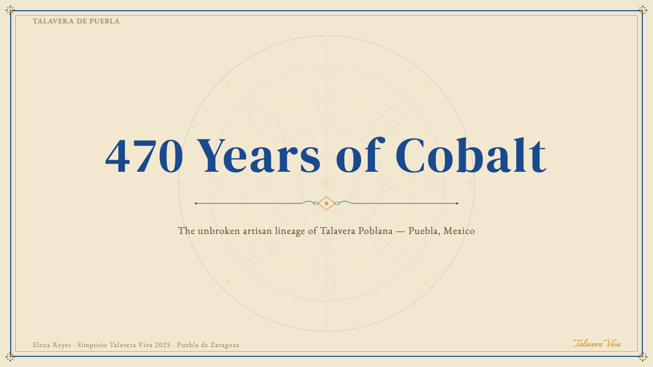 Talavera Poblana Ceramic design style applied to a Slide · cover