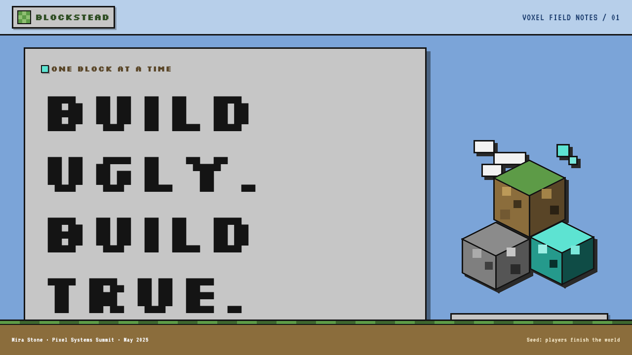 Minecraft Voxel design style applied to a Slide · cover