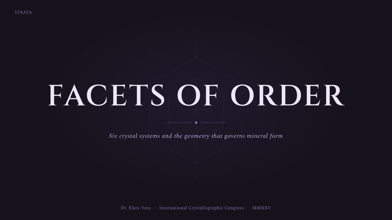Mineral Specimen Plate design style applied to a Slide · cover