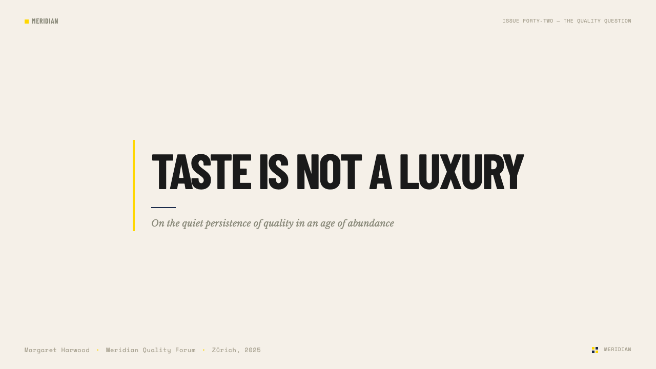 Monocle Magazine design style applied to a Slide · cover