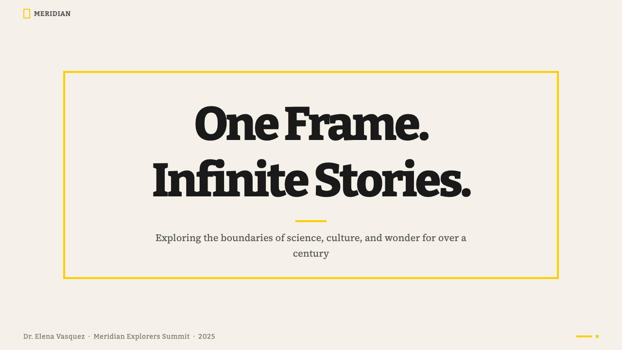 National Geographic design style applied to a Slide · cover