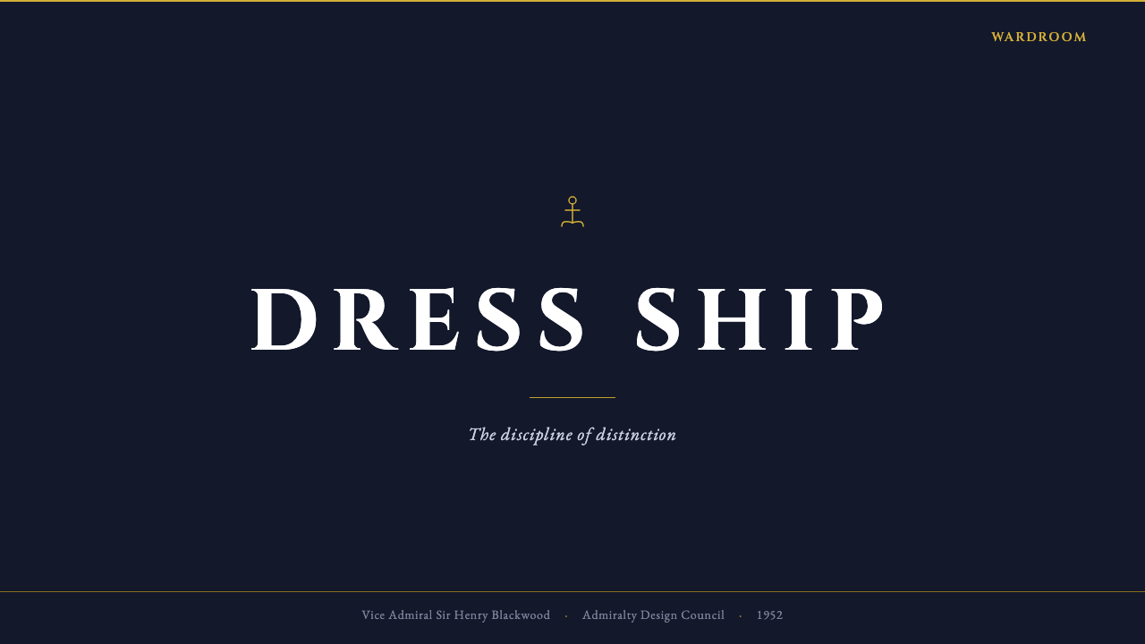Naval Dress Uniform design style applied to a Slide · cover