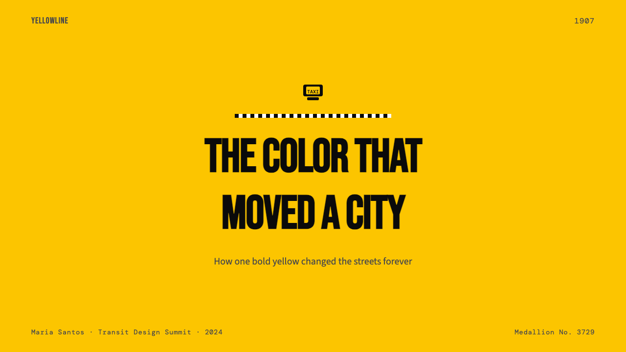 New York Yellow Cab (1907) design style applied to a Slide · cover