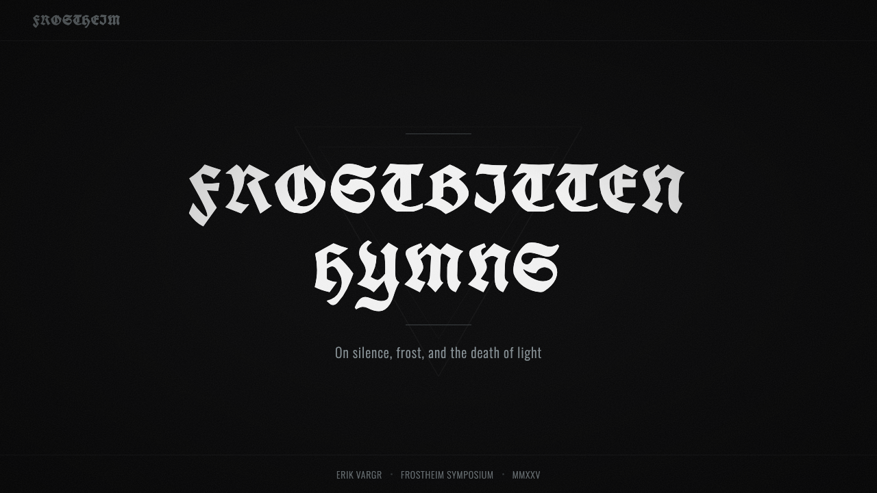 Nordic Black Metal 设计风格用在幻灯片 · 封面上