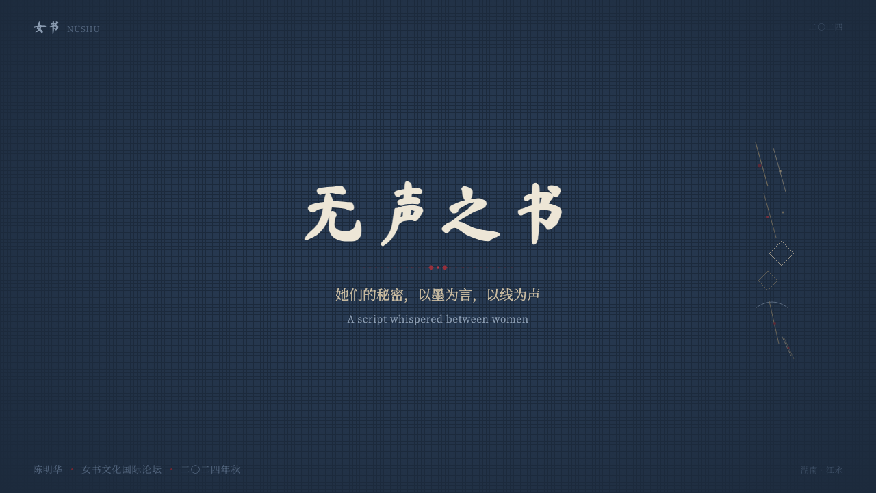 Nüshu 女书 design style applied to a Slide · cover