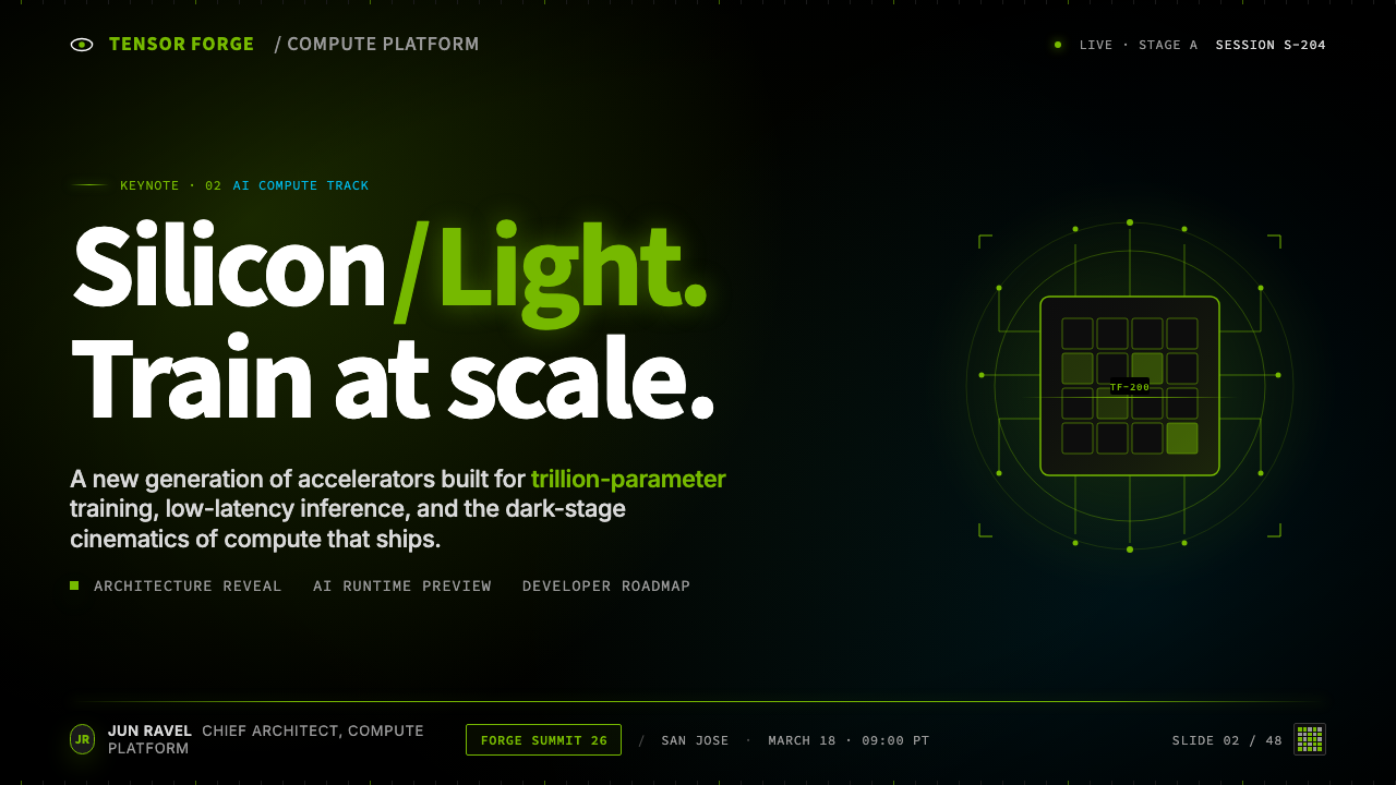 NVIDIA GPU Green-Black design style applied to a Slide · cover
