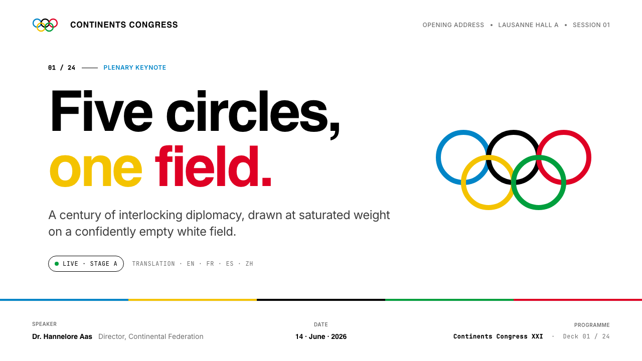 Olympics Five Rings (1912) design style applied to a Slide · cover