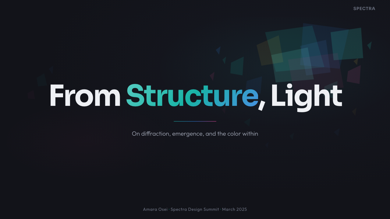 Opal Play-of-Color design style applied to a Slide · cover