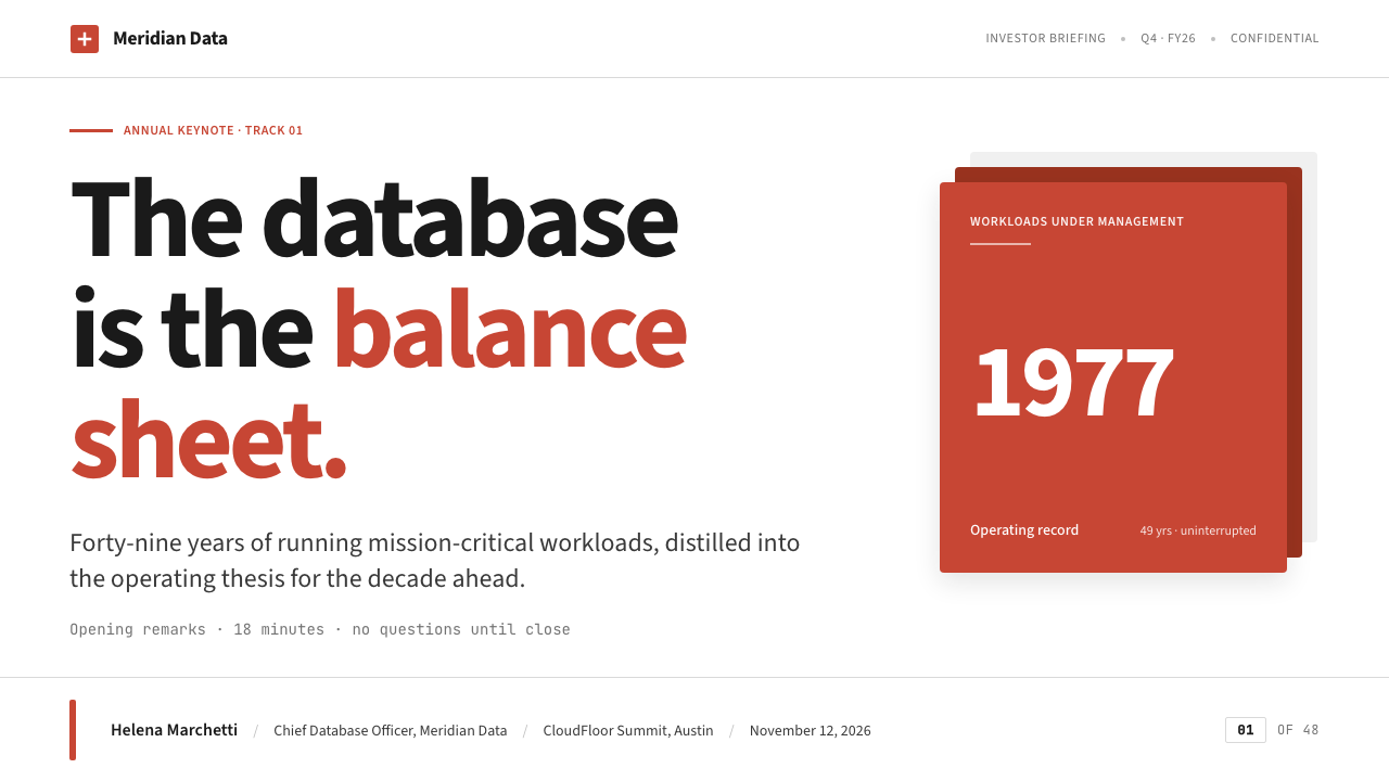Oracle Corporate Red design style applied to a Slide · cover