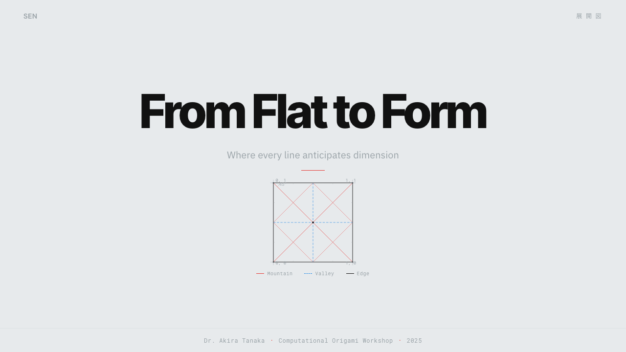 Origami Crease Pattern design style applied to a Slide · cover